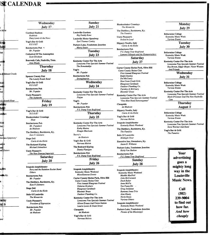 1991 calendar clearance with festivals