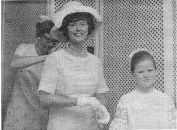 Eight-year-old Jonell Mosser stands beside her mother, Joy Mosser, just prior to her marriage to Bob Whitehead in 1968. Jonell's godmother/aunt Ruth French is at left.
