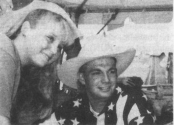 John Brennan and an unidentified fan. Photo by Wally Stewart