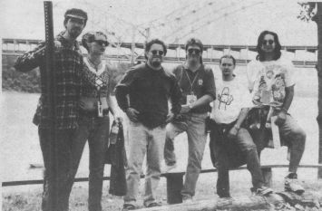 Over The Rhine, with 'QMF's Randy Starr, 4th from left, and Gabe Fiermosca, IRS Records, far right.