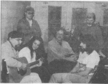 Left to right, Paul Moffett, Tony Cestaro (standing), Grace Delligatti, Dave Cole, Paul Del Aquila and Ray Burden (standing). Photo by Jean Metcalfe