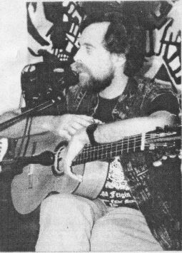 Misha Feigin didn\'t let a cold present him from having his cassette releases show at the Twice Told COffehouse on Oct. 7. Photo by Paul Moffett
